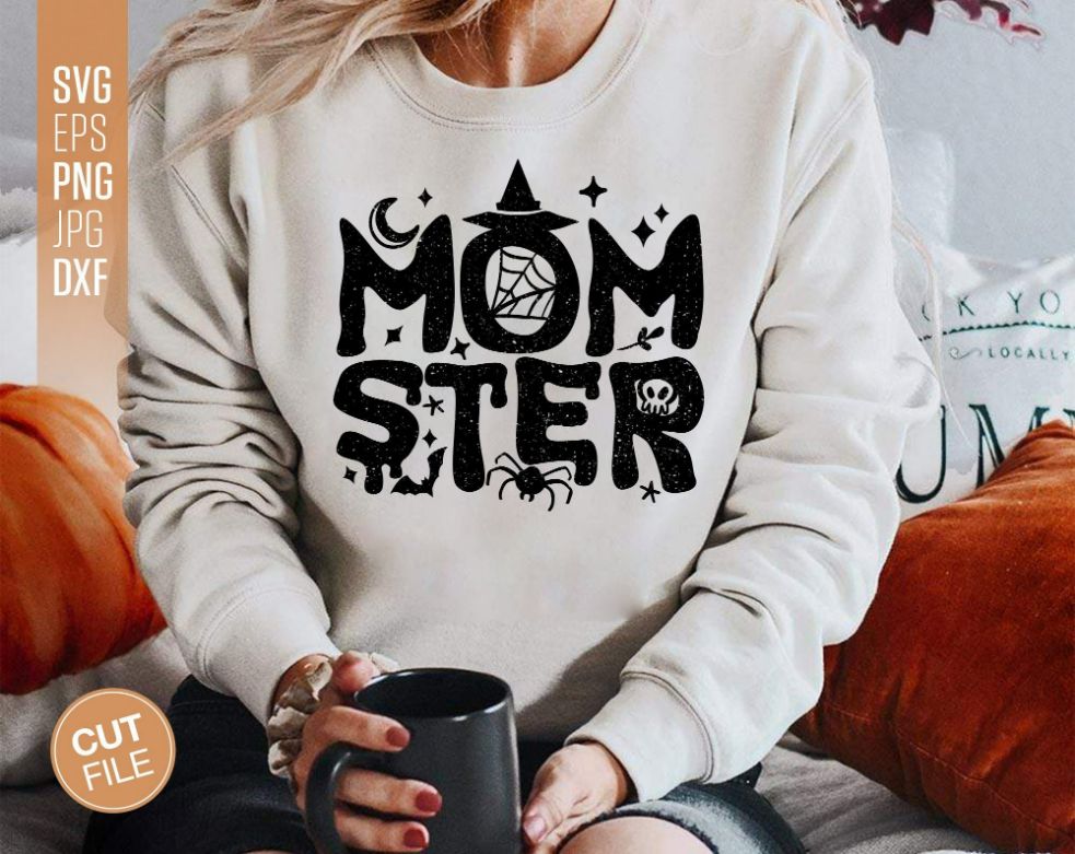 Momster Svg Funny Halloween Sweatshirt Momster Svg Funny Halloween Sweatshirt