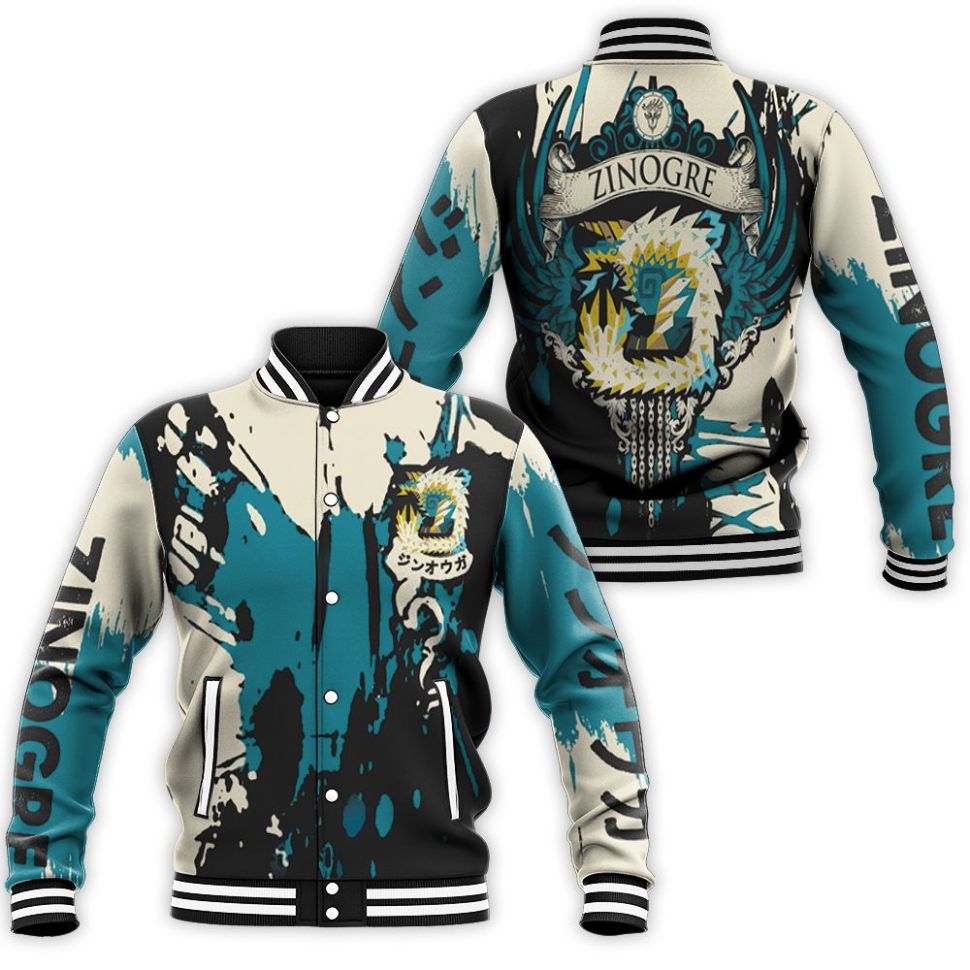 Monster Hunter World Game Zinogre All Printed 3d Baseball Jacket Monster Hunter World Game Zinogre All Printed 3d Baseball Jacket