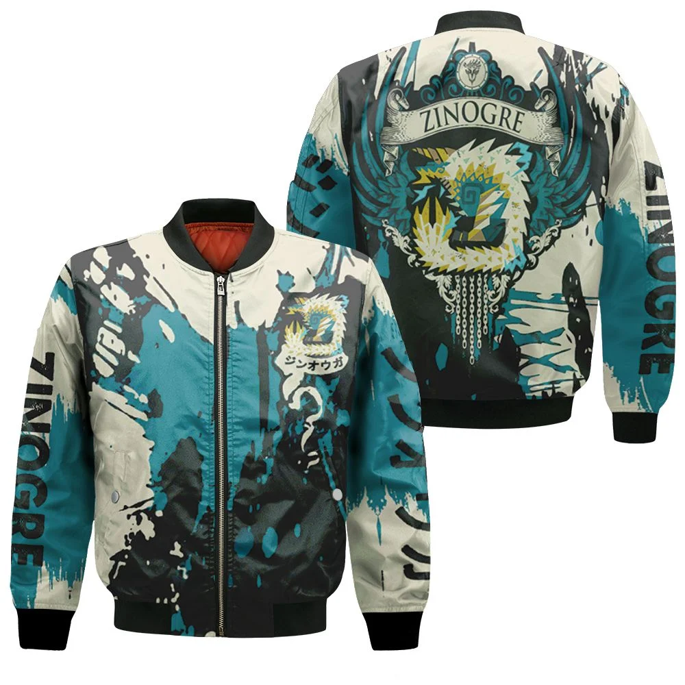 Monster Hunter World Game Zinogre All Printed 3d Bomber Jacket Monster Hunter World Game Zinogre All Printed 3d Bomber Jacket