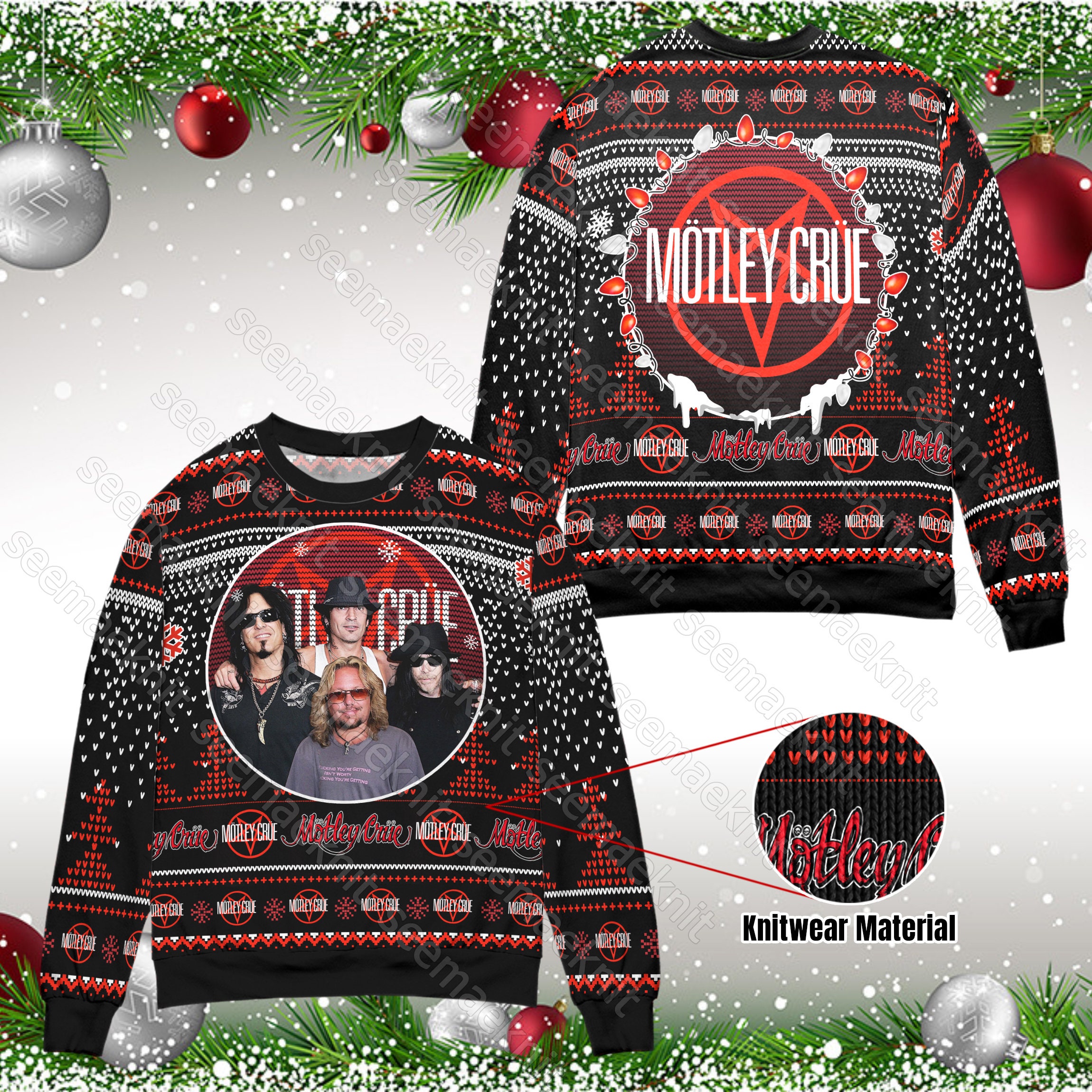 Mötley Crüe Unisex Ugly Xmas 3D Sweatshirt Mötley Crüe Unisex Ugly Xmas 3D Sweatshirt