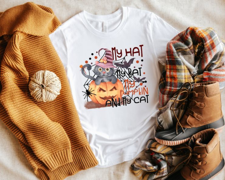 My Hat My Bat Pumpkin And Cat Halloween Shirt My Hat My Bat Pumpkin And Cat Halloween Shirt