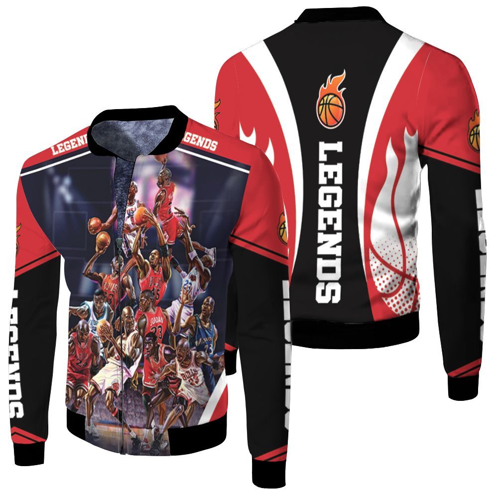 Nba Legend Michael Jordan Fleece Bomber Jacket Nba Legend Michael Jordan Fleece Bomber Jacket
