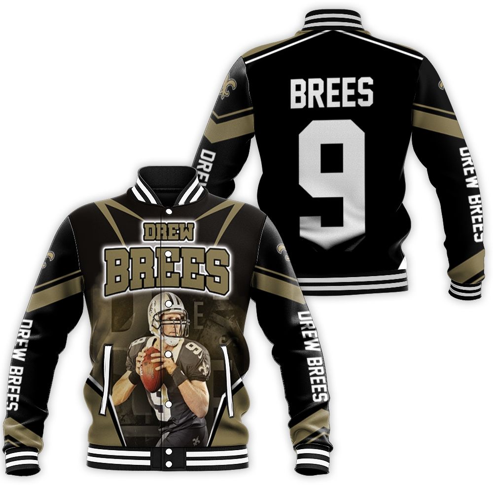 New Orleans Saints Drew Brees Baseball Jacket New Orleans Saints Drew Brees Baseball Jacket