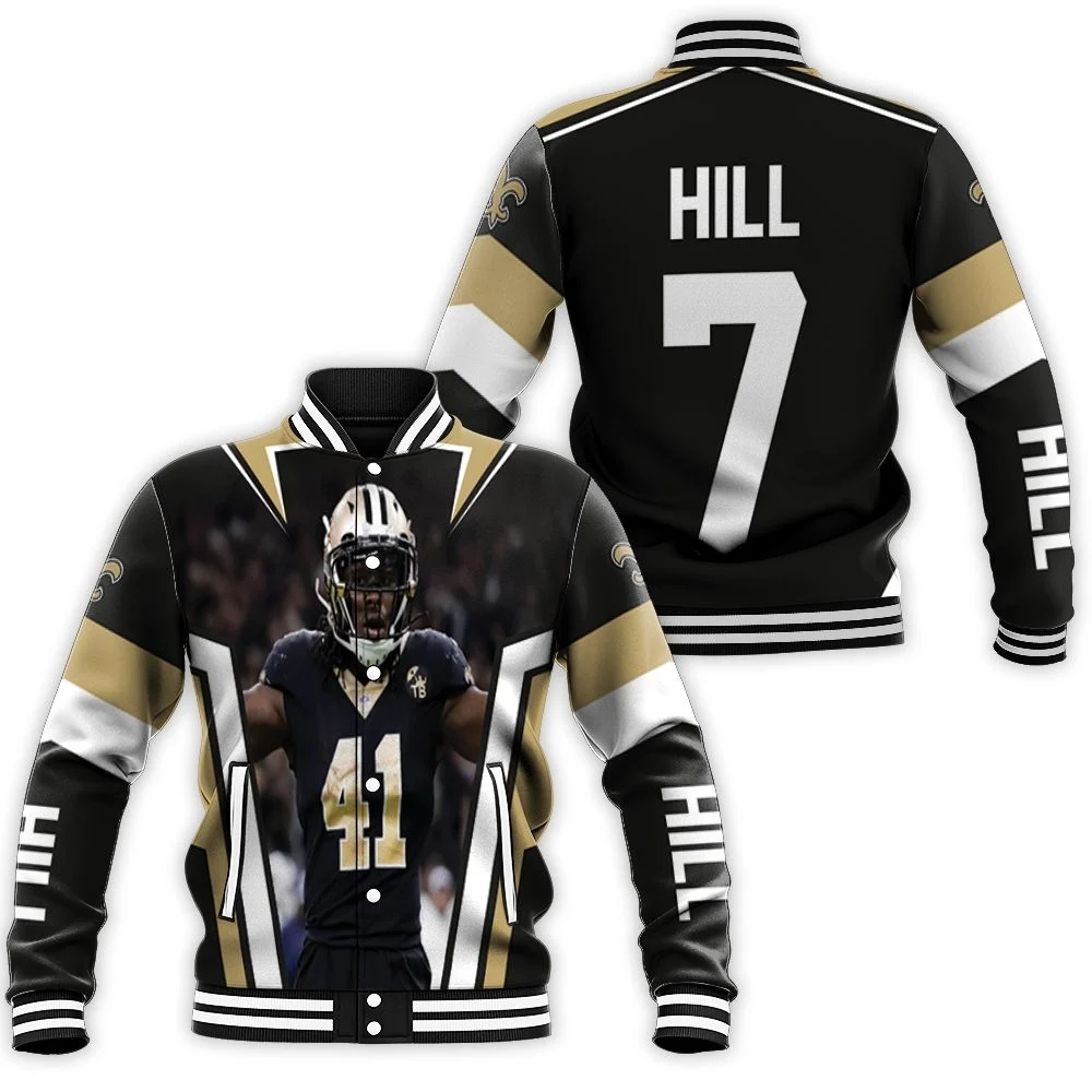 New Orleans Saints Taysom Hill 7 Legendary Baseball Jacket New Orleans Saints Taysom Hill 7 Legendary Baseball Jacket