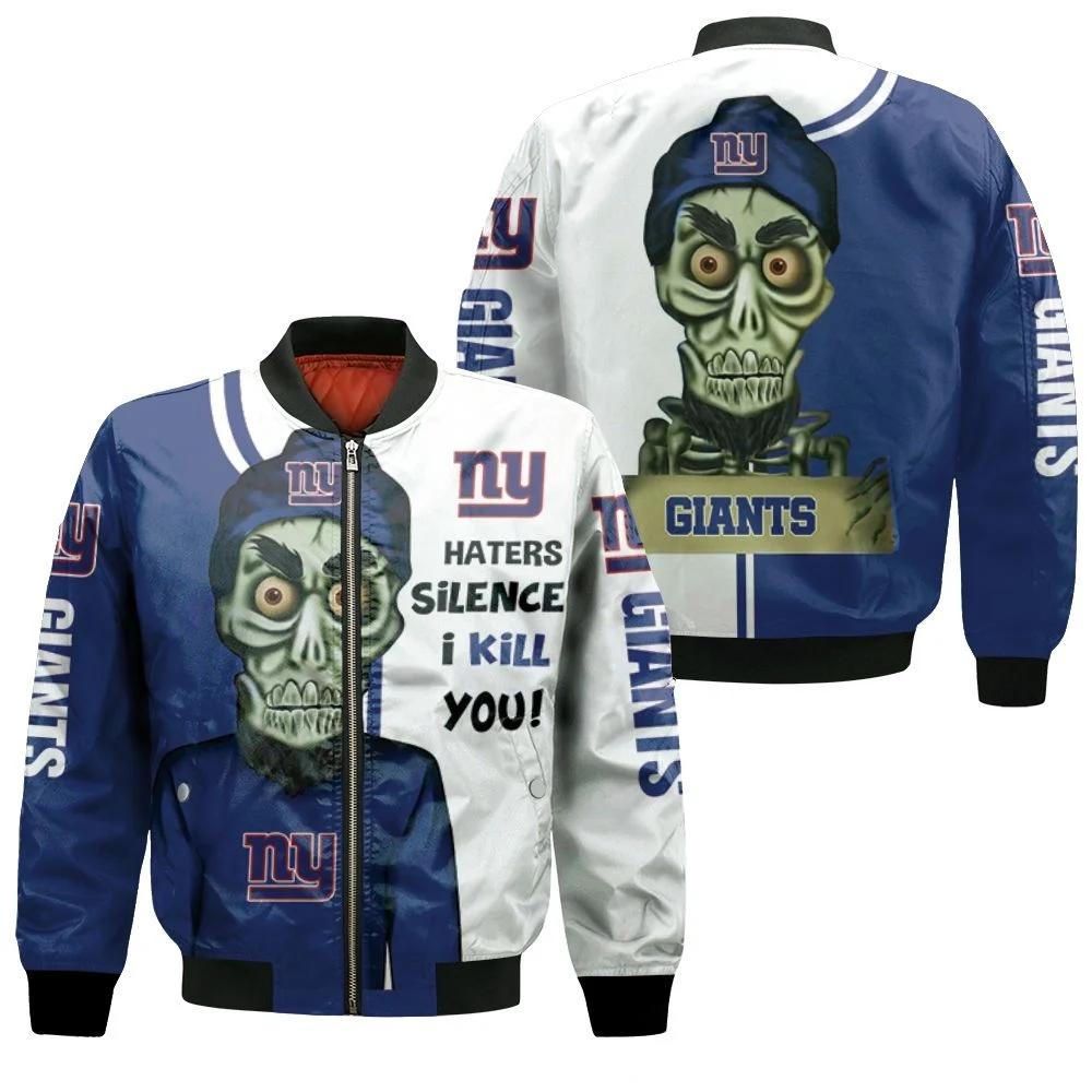 New York Giants Haters I Kill You 3d Bomber Jacket New York Giants Haters I Kill You 3d Bomber Jacket