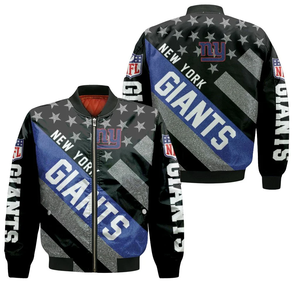 New York Giants Nlf For Giants Fan 3d Jersey Bomber Jacket New York Giants Nlf For Giants Fan 3d Jersey Bomber Jacket