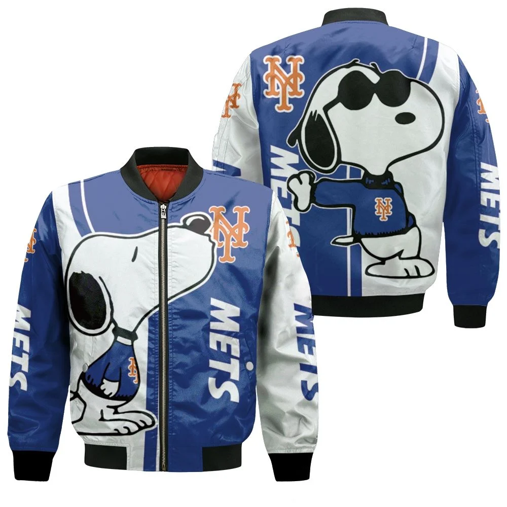 New York Mets Snoopy Lover 3d Printed Bomber Jacket New York Mets Snoopy Lover 3d Printed Bomber Jacket