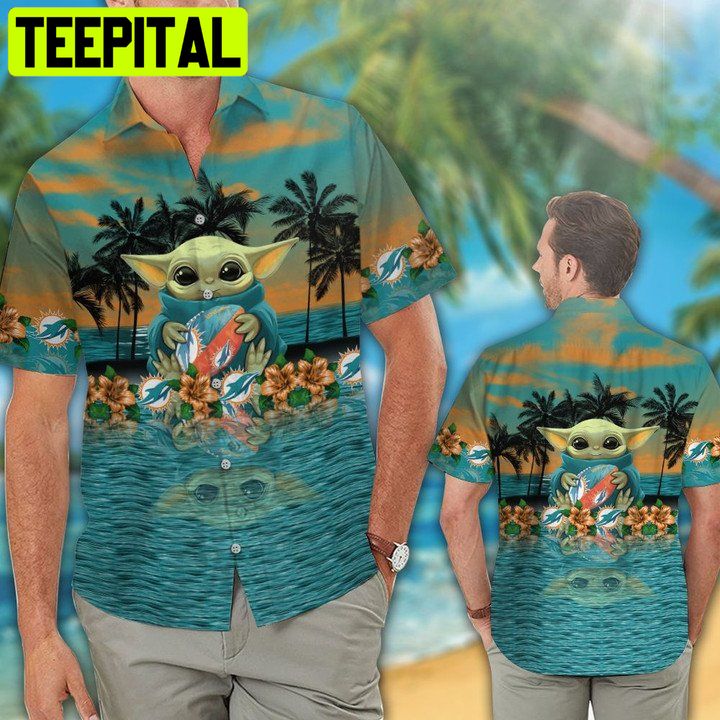 NFl Miami Dolphins Baby Yoda Tropical Aloha Hawaiian Shirt NFl Miami Dolphins Baby Yoda Tropical Aloha Hawaiian Shirt