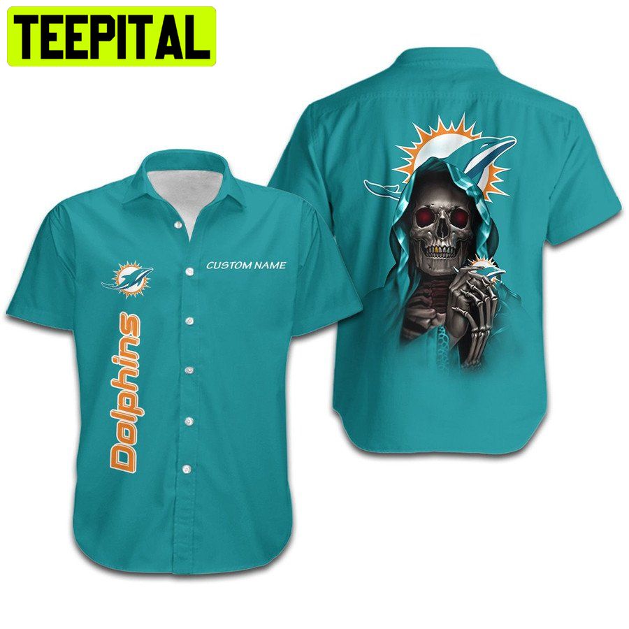 NFL Miami Dolphins Football Team Custom Name All Over Printed 3d Hawaiian Shirt NFL Miami Dolphins Football Team Custom Name All Over Printed 3d Hawaiian Shirt
