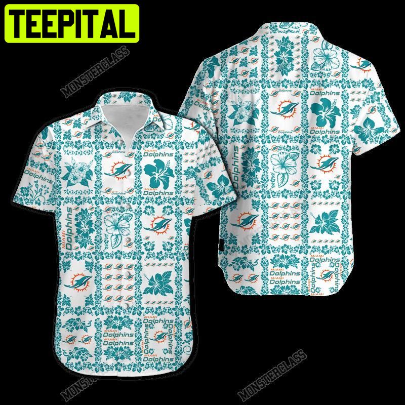 NFL Miami Dolphins Hibiscus Short 3D For Fans Hawaiian Shirt NFL Miami Dolphins Hibiscus Short 3D For Fans Hawaiian Shirt
