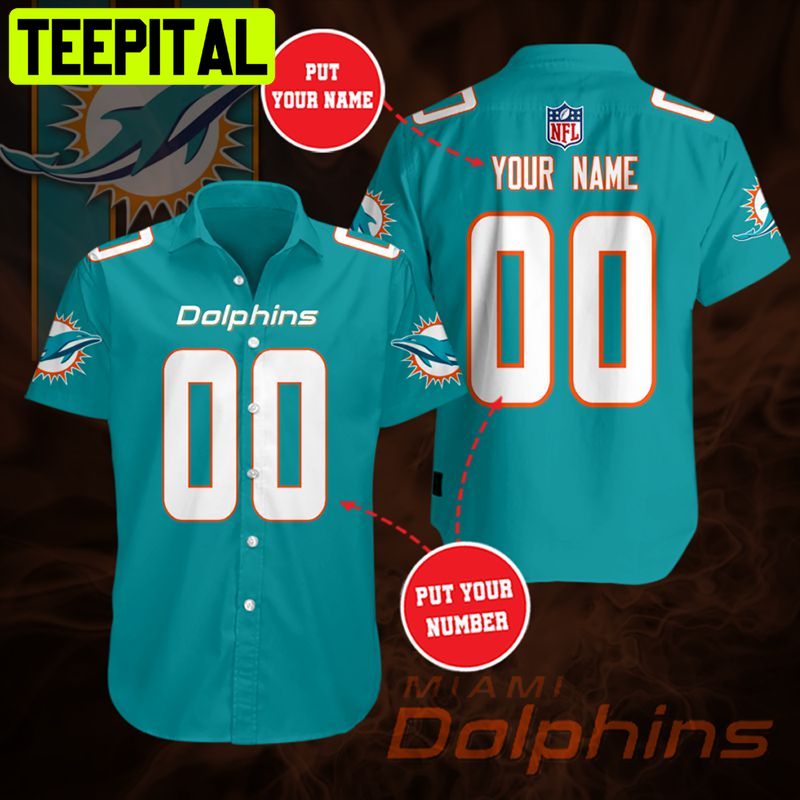NFL Miami Dolphins Shirt Custom Your Name Number Hawaiian Shirt NFL Miami Dolphins Shirt Custom Your Name Number Hawaiian Shirt