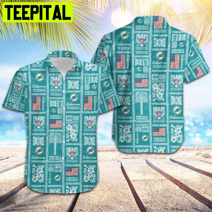 NFL Miami Dolphins SUMMER COMMEMORATIV Hawaiian Shirt NFL Miami Dolphins SUMMER COMMEMORATIV Hawaiian Shirt