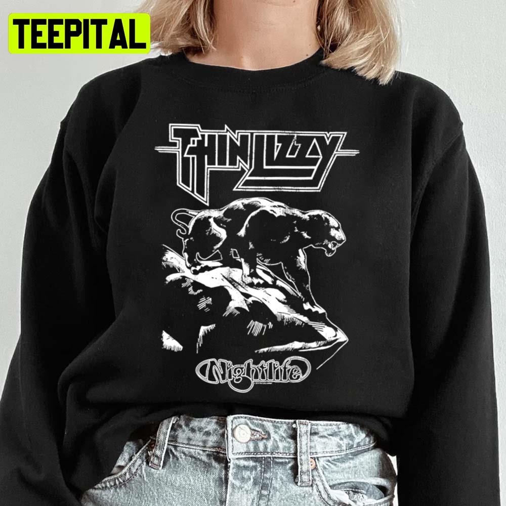 Nightlife Black And White Cover Thin Lizzy Unisex Sweatshirt Nightlife Black And White Cover Thin Lizzy Unisex Sweatshirt