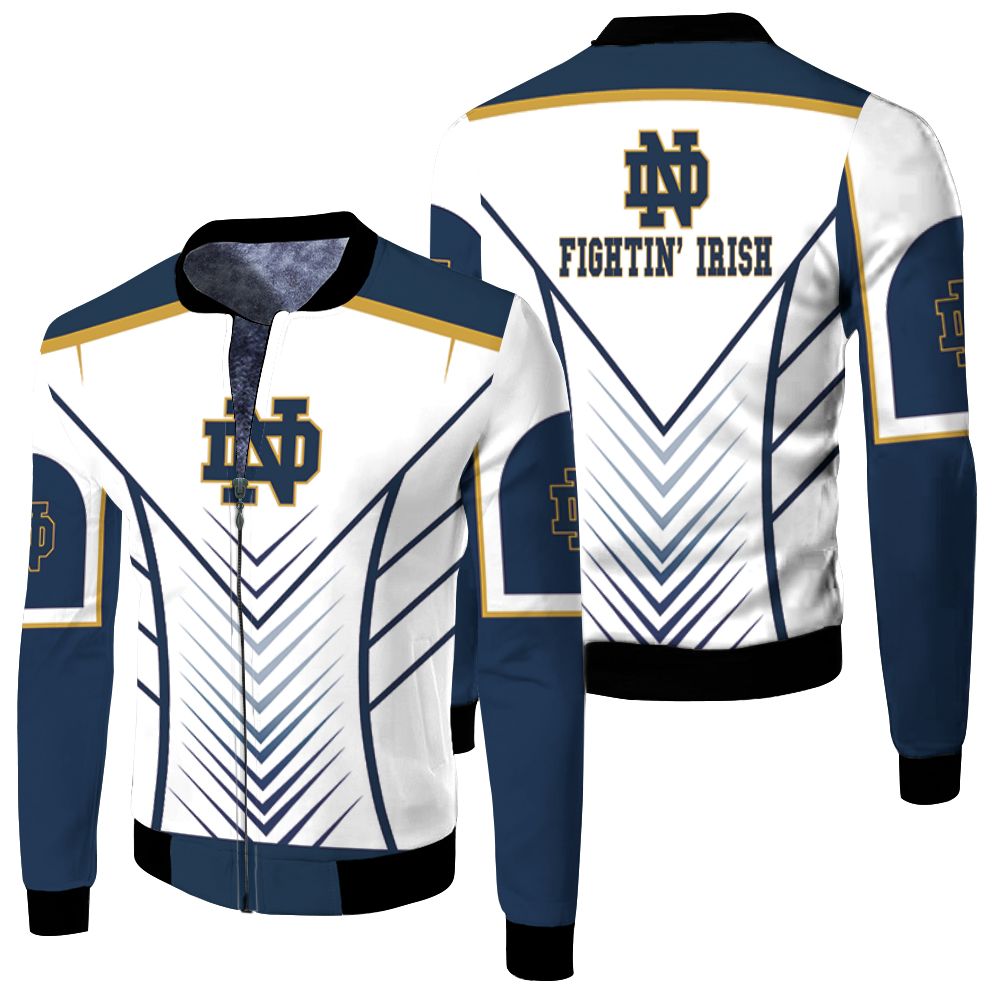 Notre Dame Fighting Irish Ncaa Fan 3d Jersey Fleece Bomber Jacket Notre Dame Fighting Irish Ncaa Fan 3d Jersey Fleece Bomber Jacket