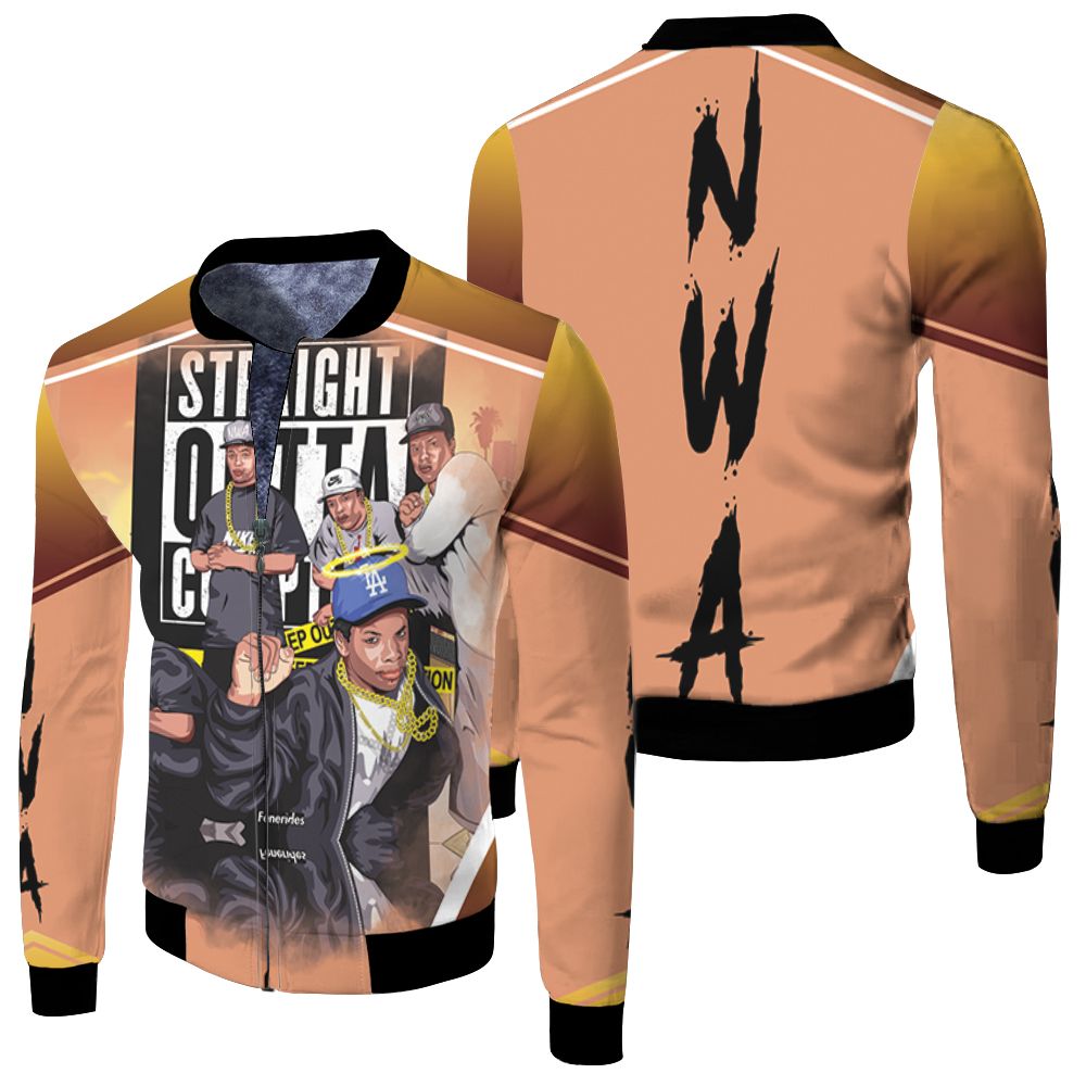 N.W.A Members Straight Outta Compton Fleece Bomber Jacket N.W.A Members Straight Outta Compton Fleece Bomber Jacket
