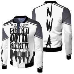 N.W.A Straight Outta Compton Black And White Fleece Bomber Jacket