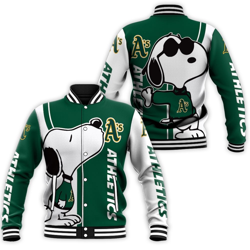 Oakland Athletics Snoopy Lover 3d Printed Baseball Jacket Oakland Athletics Snoopy Lover 3d Printed Baseball Jacket