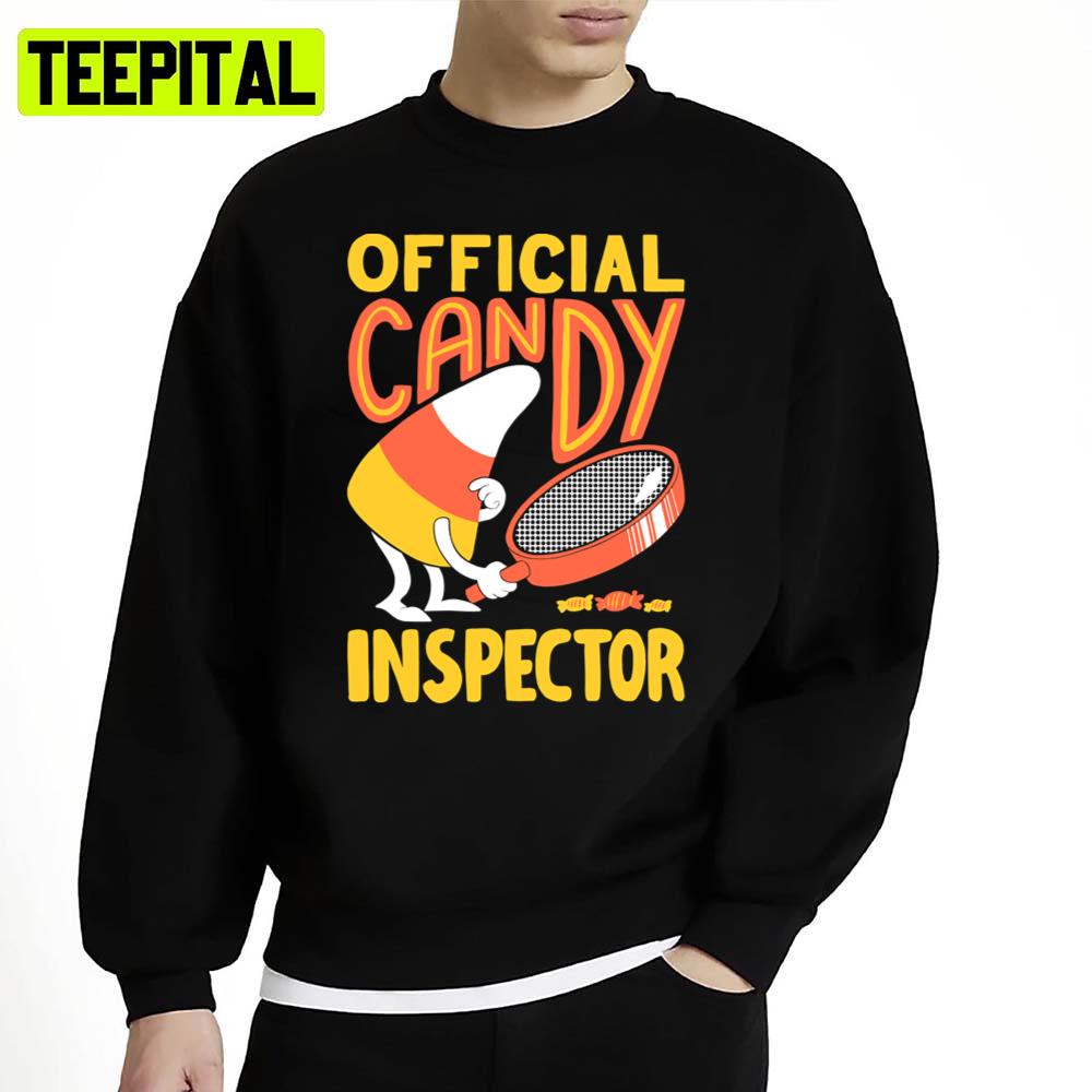 Official Candy Inspector Halloween Graphic Unisex Sweatshirt Official Candy Inspector Halloween Graphic Unisex Sweatshirt