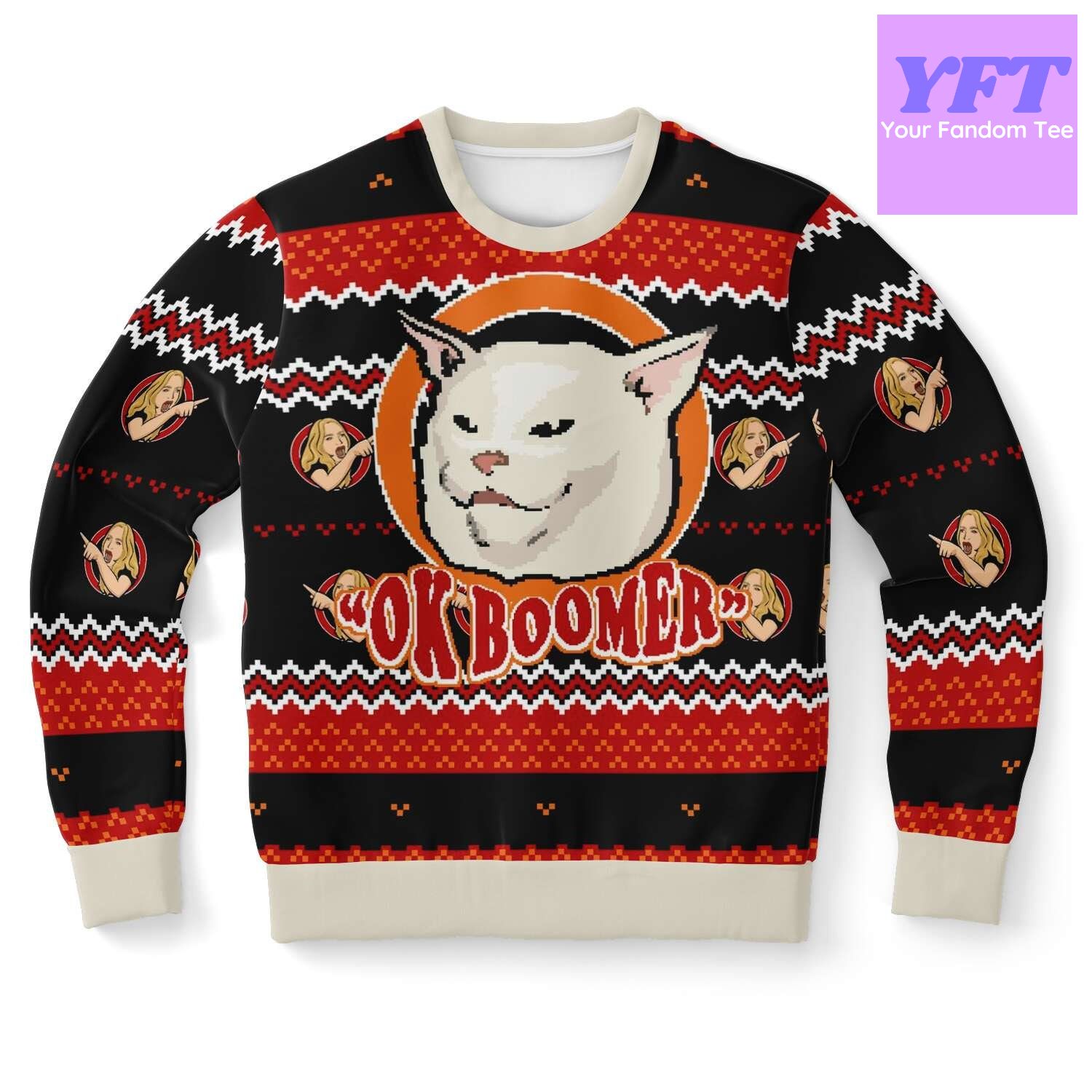 Ok Boomer Funny Meme 2022 Design 3d Ugly Christmas Sweater Ok Boomer Funny Meme 2022 Design 3d Ugly Christmas Sweater