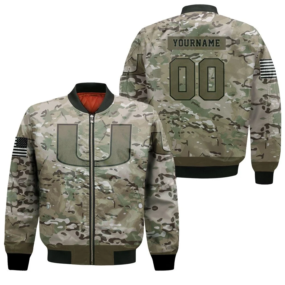 Personalized Hurricanes Camo Pattern 3d Bomber Jacket Personalized Hurricanes Camo Pattern 3d Bomber Jacket