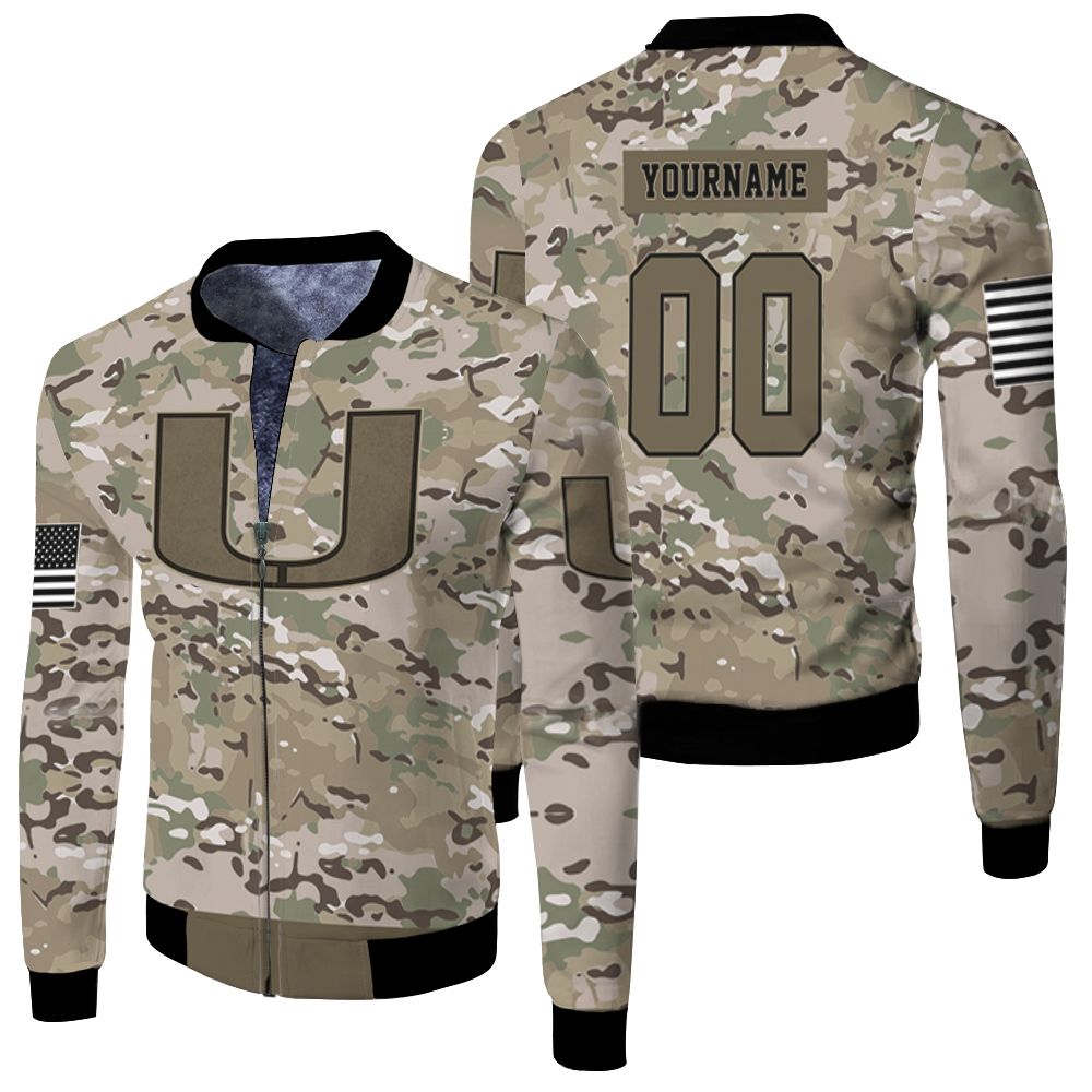 Personalized Hurricanes Camo Pattern 3d Fleece Bomber Jacket Personalized Hurricanes Camo Pattern 3d Fleece Bomber Jacket