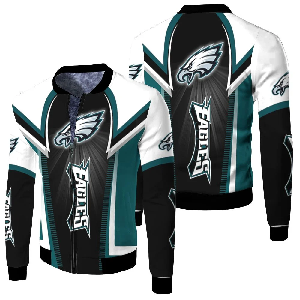 Philadelphia Eagles Fan 3d Jersey Fleece Bomber Jacket Philadelphia Eagles Fan 3d Jersey Fleece Bomber Jacket