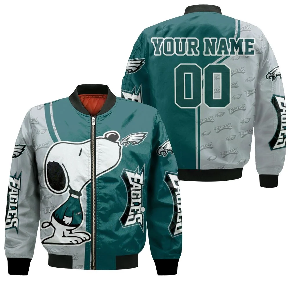 Philadelphia Eagles Snoopy 3d Printed Personalized Bomber Jacket Philadelphia Eagles Snoopy 3d Printed Personalized Bomber Jacket