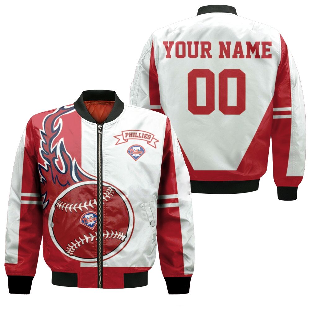 Philadelphia Phillies 3d Personalized Bomber Jacket Philadelphia Phillies 3d Personalized Bomber Jacket