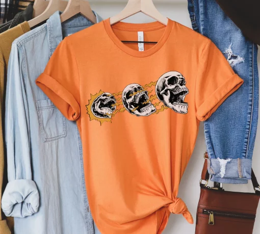 Playing Time Skeleton Party Skull Tee Pumpkin Halloween Unisex T-Shirt