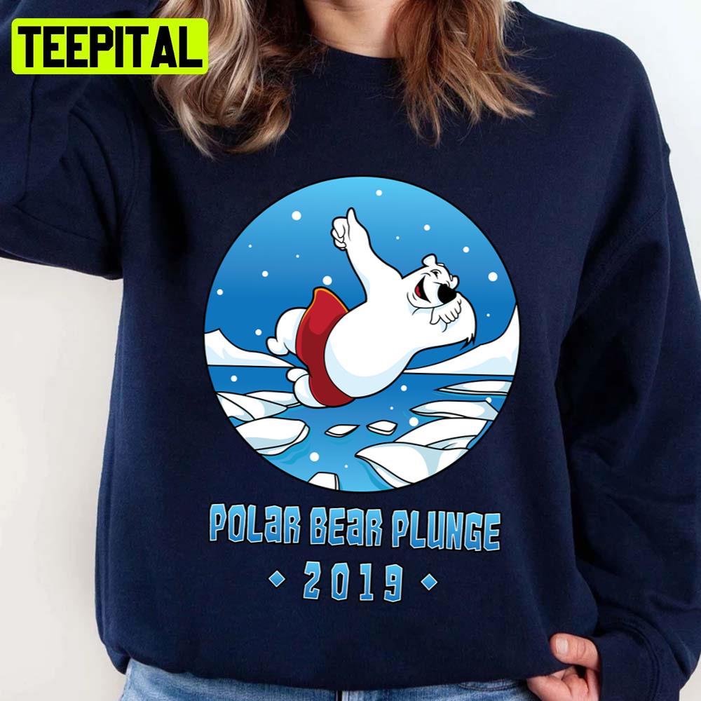Plunge Winter Swimming Polar Bear Trending Funny Illustration Unisex Sweatshirt Plunge Winter Swimming Polar Bear Trending Funny Illustration Unisex Sweatshirt