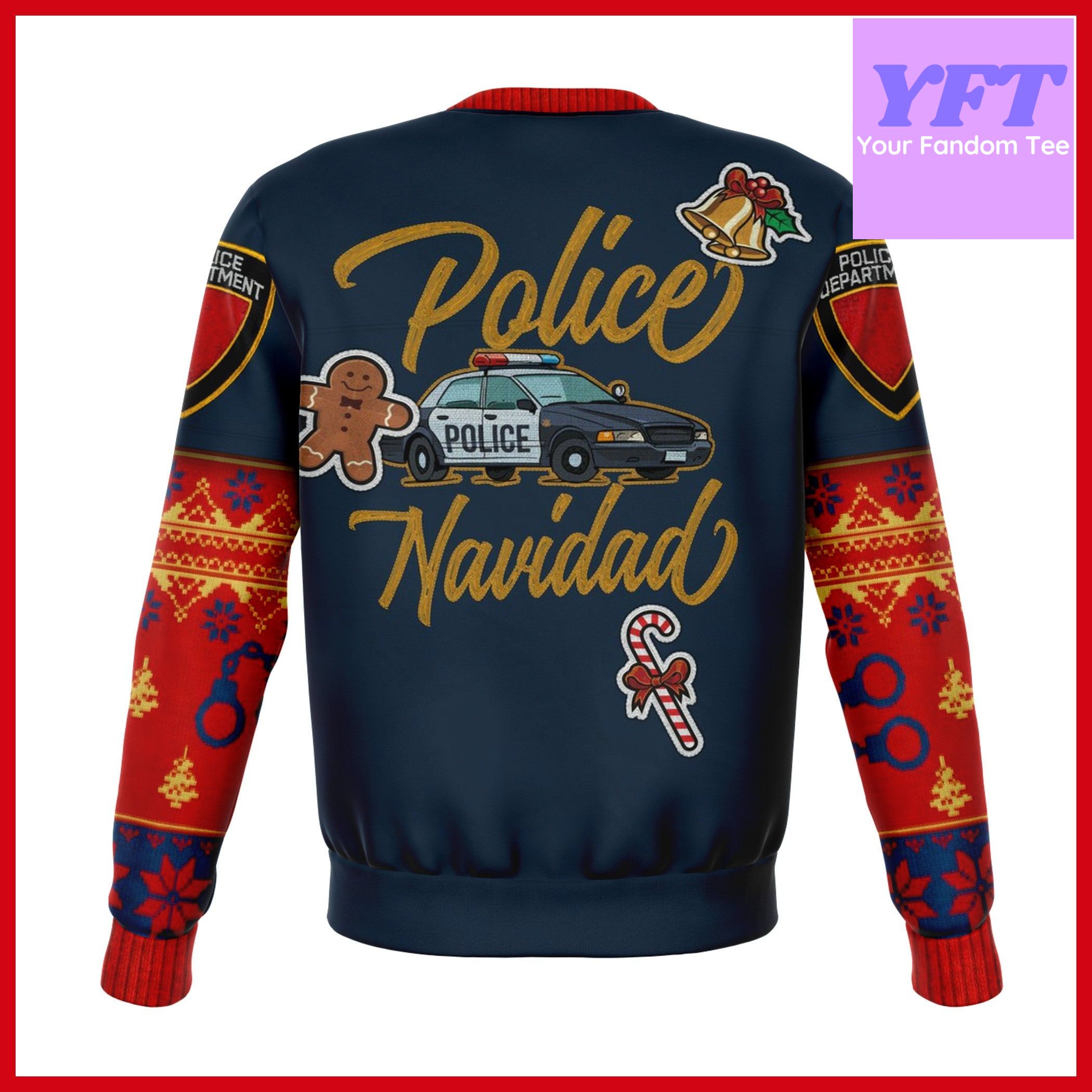 Police Navidad Xmas Police Officer Cops 3d Ugly Christmas Sweater Police Navidad Xmas Police Officer Cops 3d Ugly Christmas Sweater