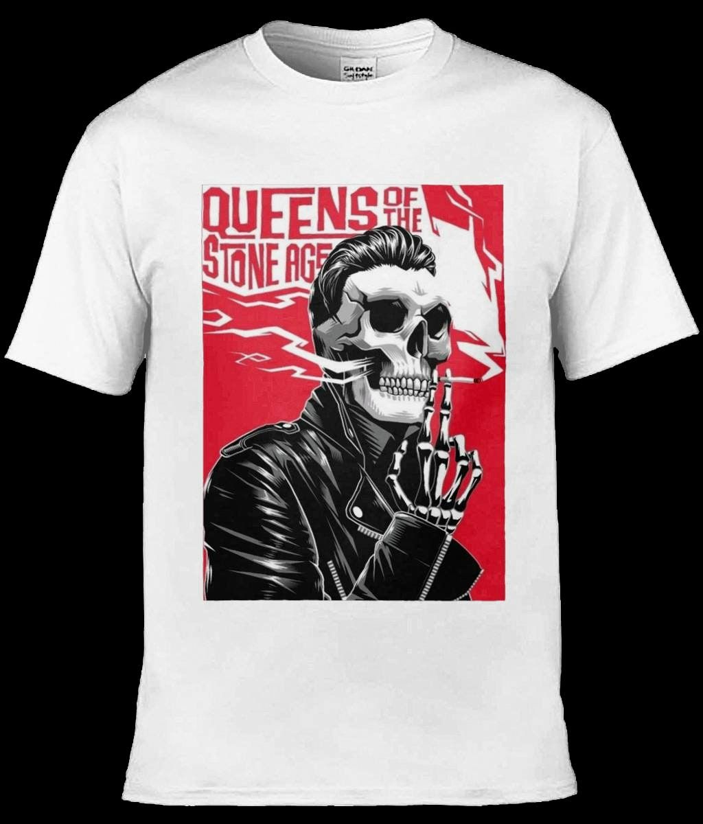 Queens of the Stone Age Inspired Classic White T-Shirt Queens of the Stone Age Inspired Classic White T-Shirt