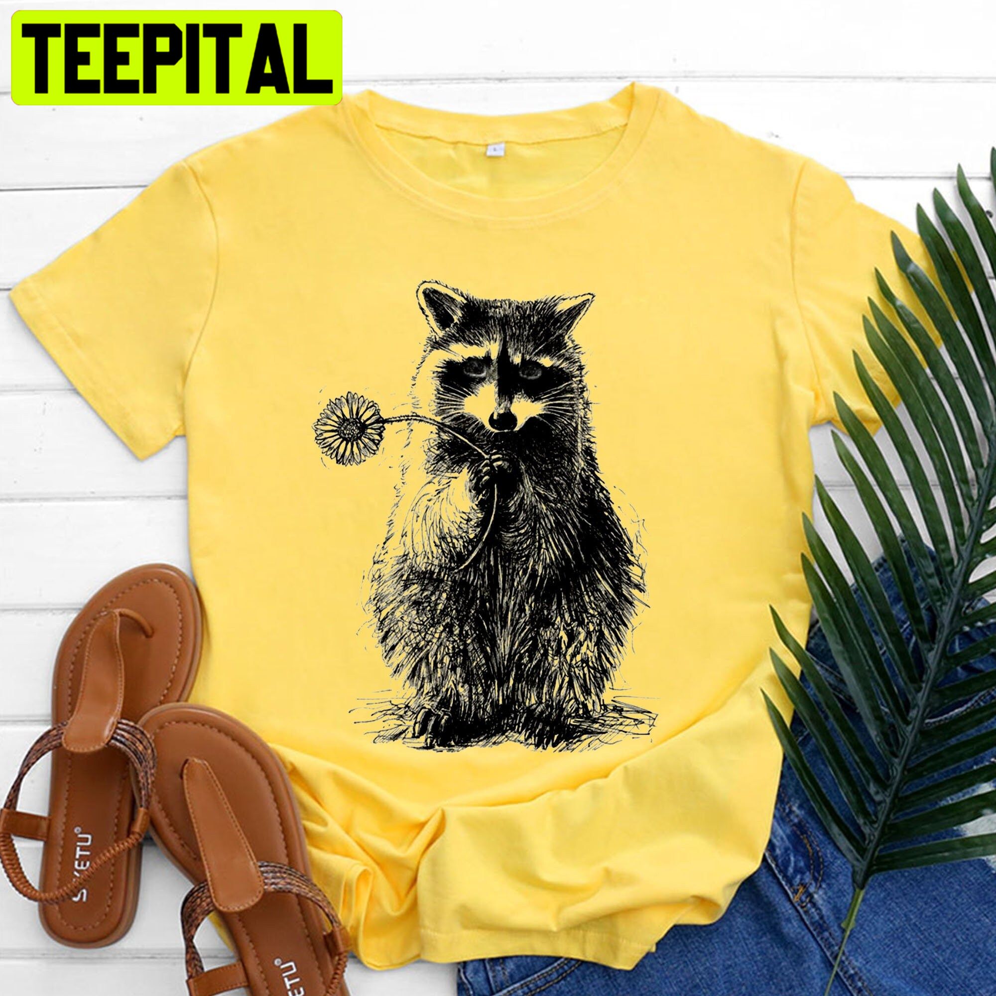 Raccoon And Flower Trending Unisex Shirt Raccoon And Flower Trending Unisex Shirt