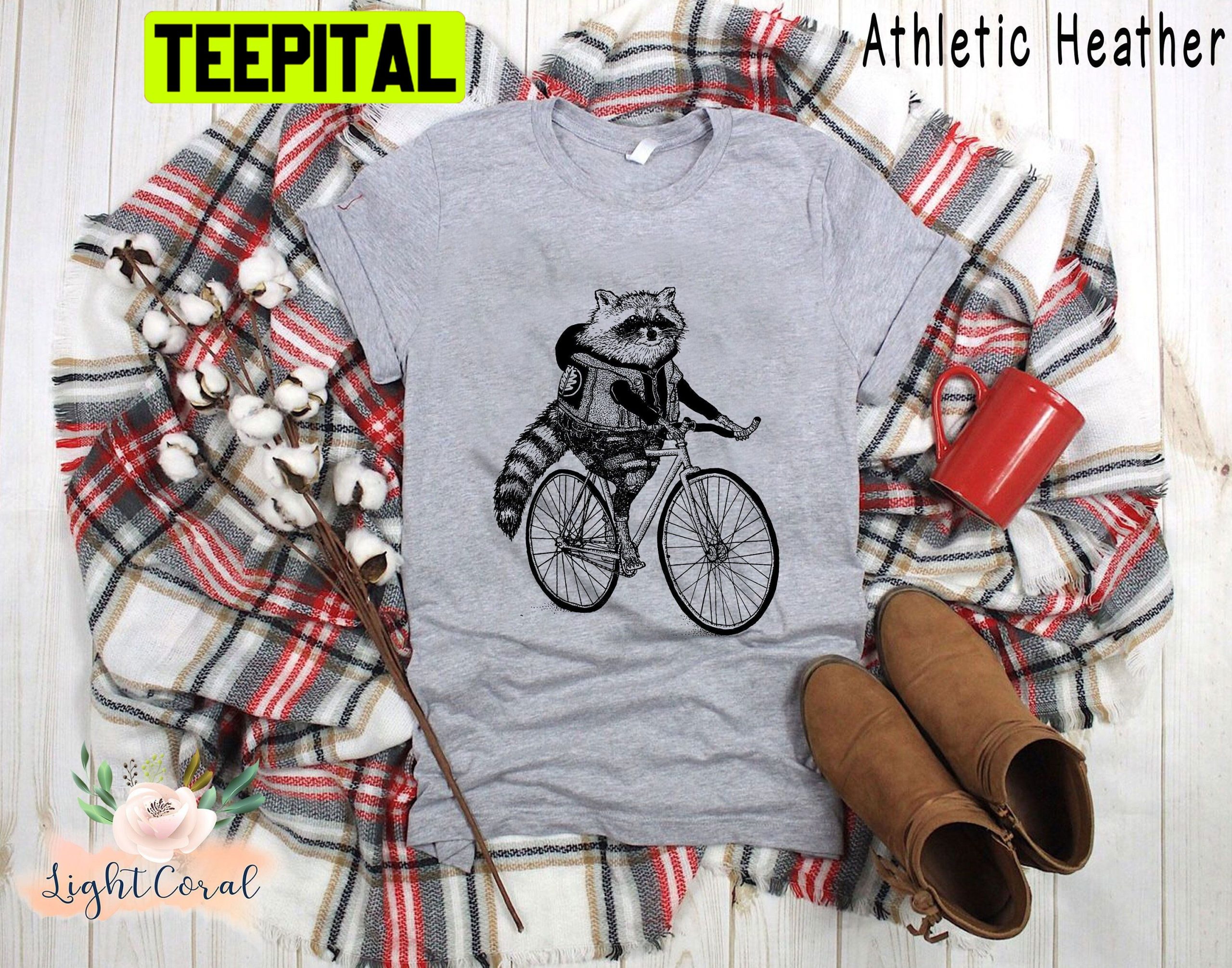 Raccoon Riding Bicycle Funny Raccoon Trending Unisex Shirt Raccoon Riding Bicycle Funny Raccoon Trending Unisex Shirt