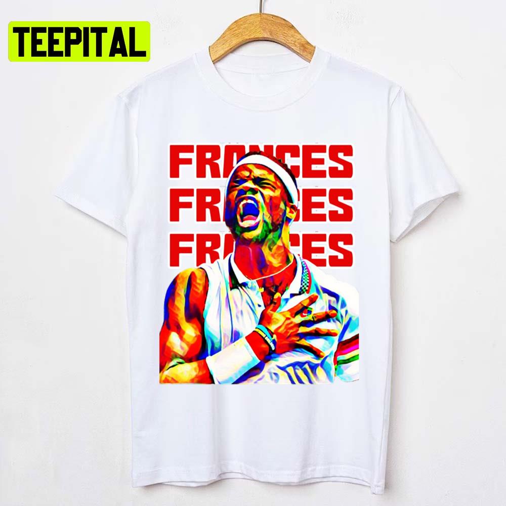 Red Text Frances Tiafoe Sports Tennis Unisex T-Shirt Red Text Frances Tiafoe Sports Tennis Unisex T-Shirt