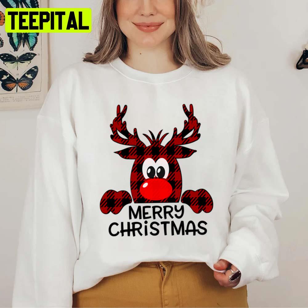 Reindeerbuffalo Plaid Merry Christmas Unisex Sweatshirt Reindeerbuffalo Plaid Merry Christmas Unisex Sweatshirt