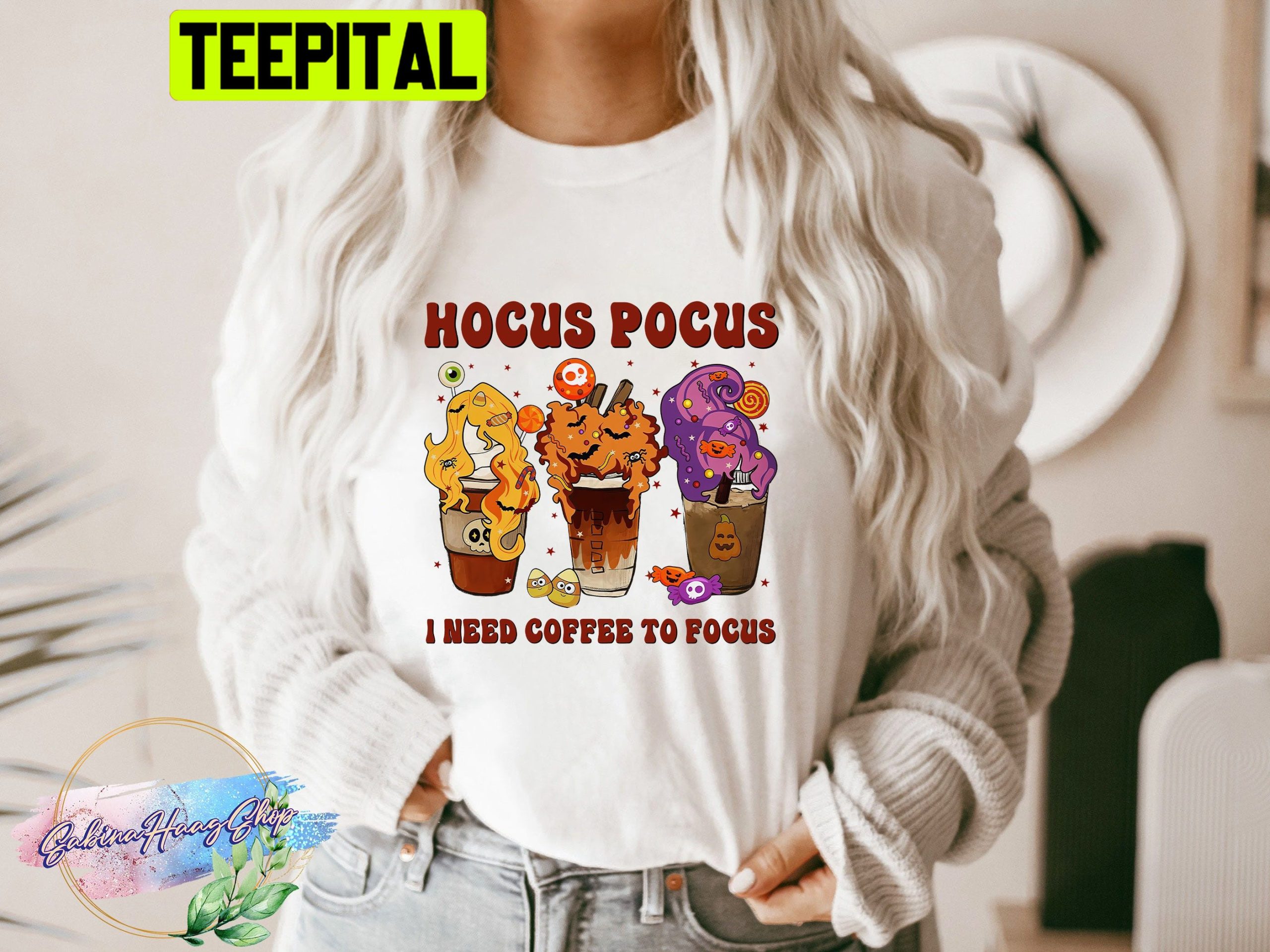 Retro Hocus Pocus I Need Coffee To Focus HalloweenTrending Unisex Shirt Retro Hocus Pocus I Need Coffee To Focus HalloweenTrending Unisex Shirt