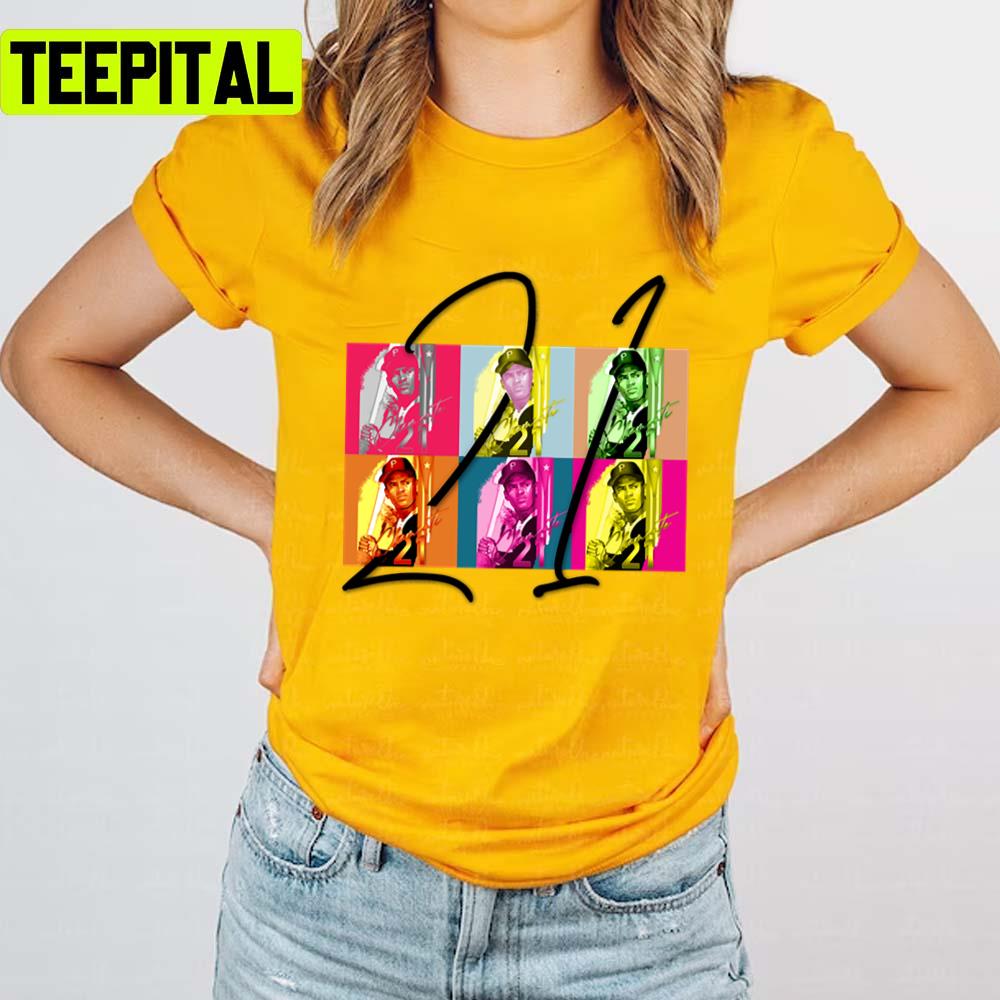 Roberto Clemente 21 Colorful Design Unisex T-Shirt Roberto Clemente 21 Colorful Design Unisex T-Shirt