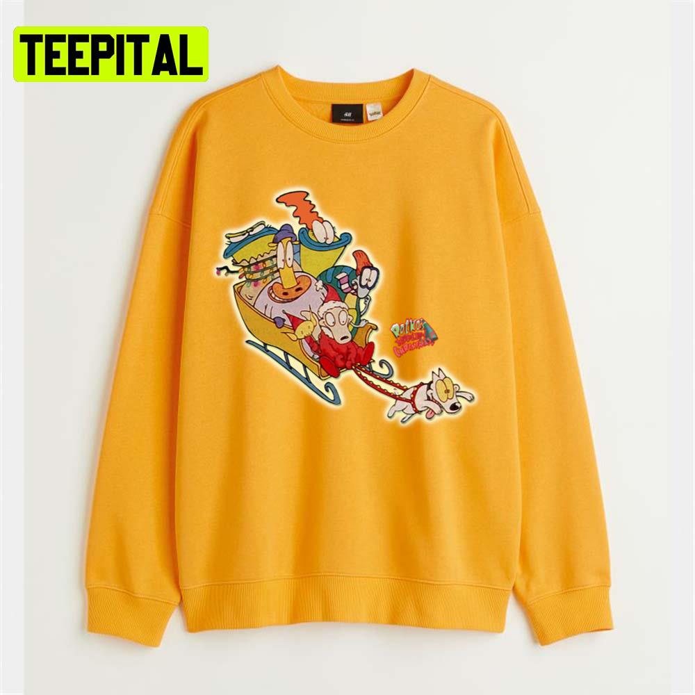 Rockos Magic Sleigh Christmas Retro 90s Holiday Tribute Unisex T-Shirt Rockos Magic Sleigh Christmas Retro 90s Holiday Tribute Unisex T-Shirt