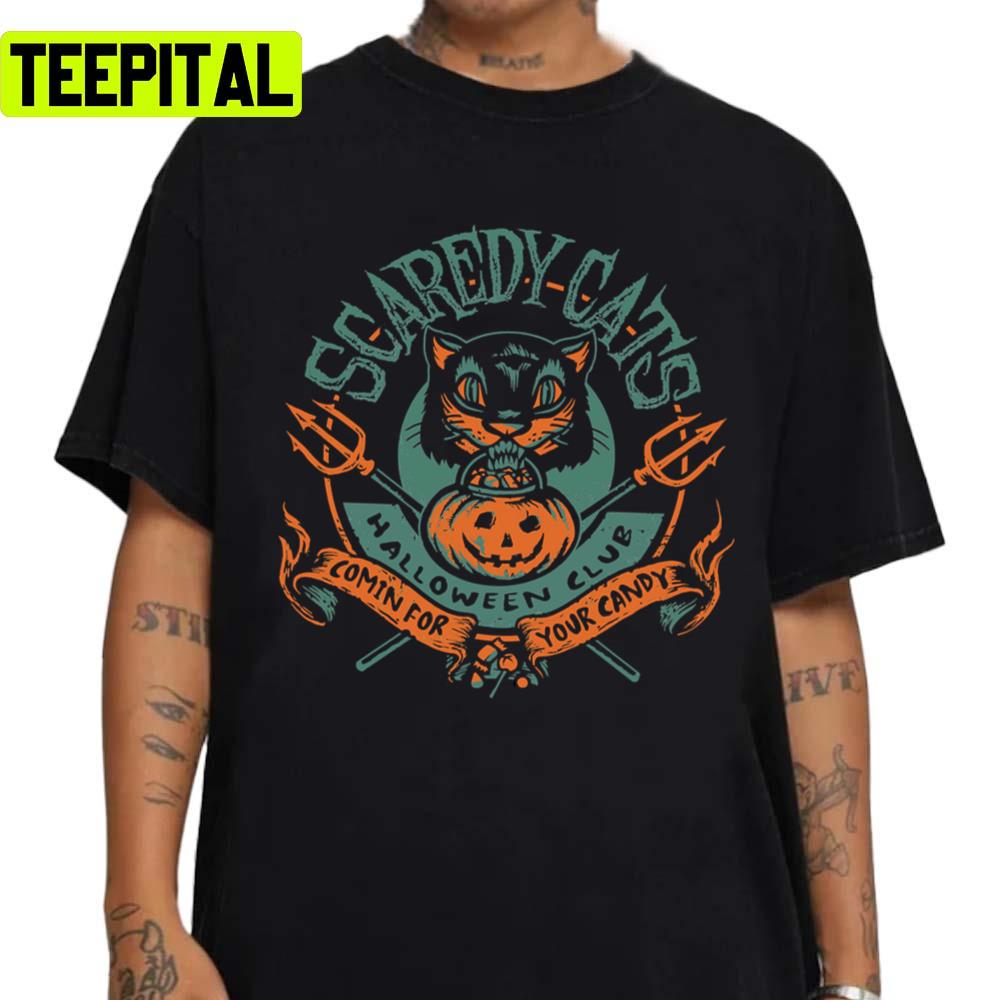Scaredy Cats Halloween Graphic Unisex Sweatshirt Scaredy Cats Halloween Graphic Unisex Sweatshirt