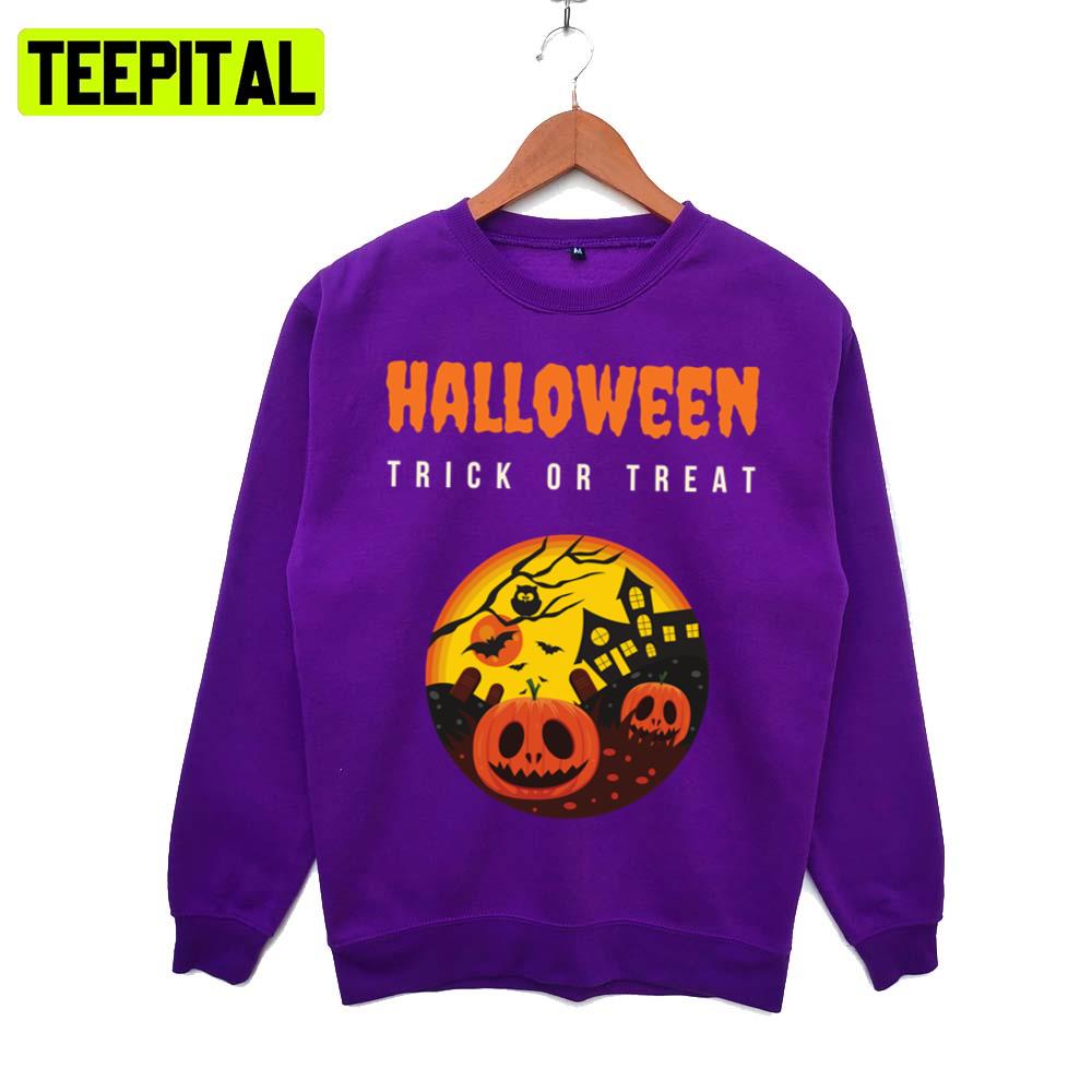 Scary Night Trick Or Treat Halloween Illustration Hoodie Scary Night Trick Or Treat Halloween Illustration Hoodie