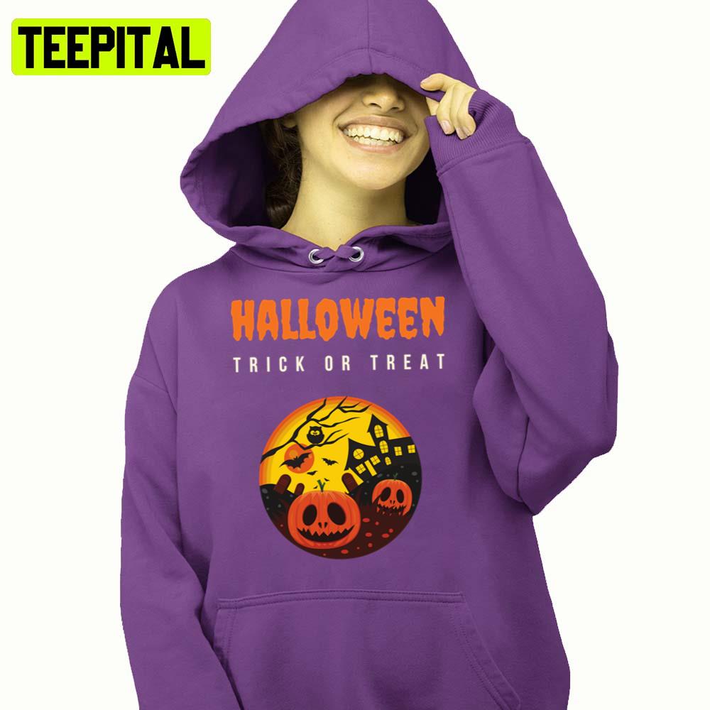 Scary Night Trick Or Treat Halloween Illustration Hoodie Scary Night Trick Or Treat Halloween Illustration Hoodie