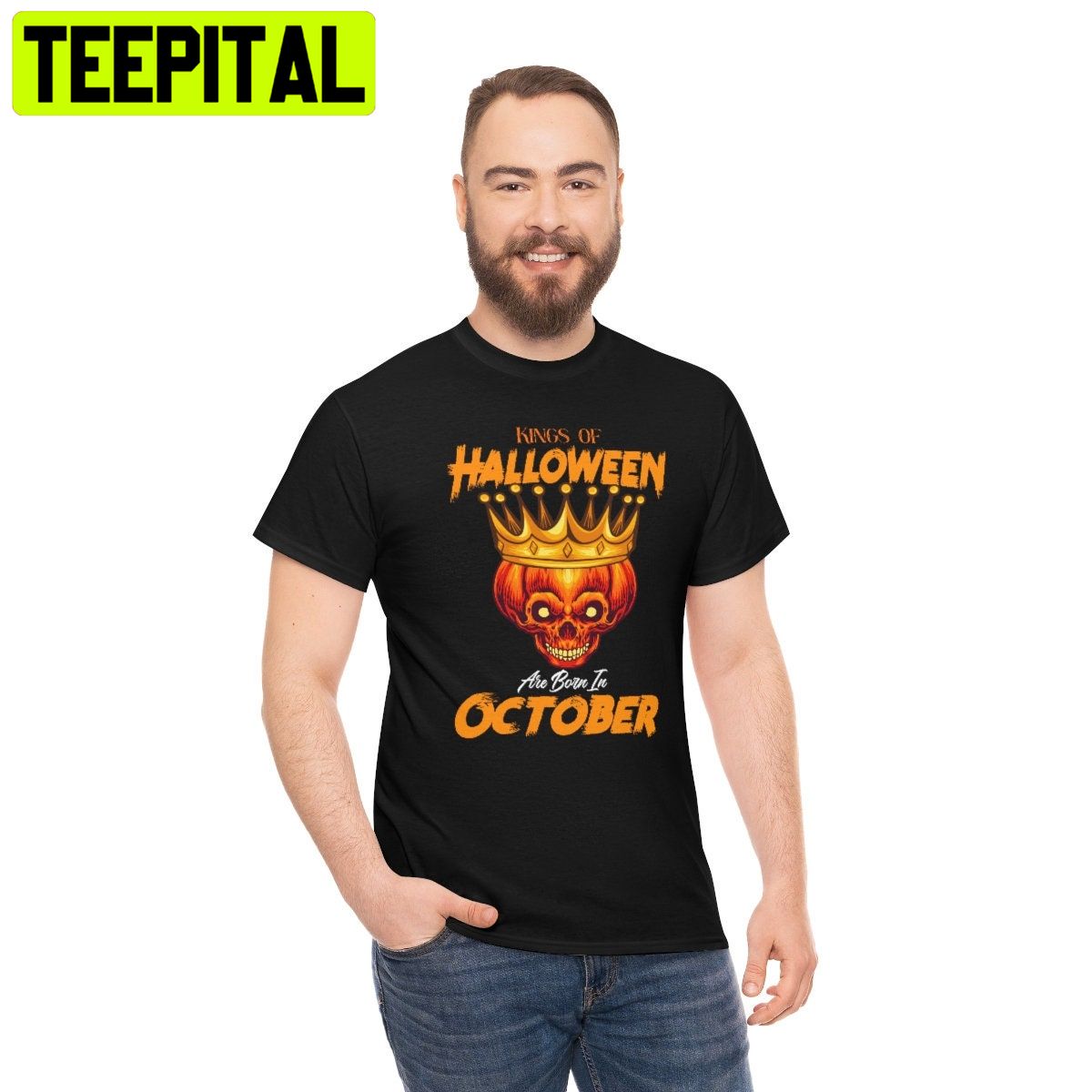 Scary Skeleton Pumpkin Kings Of Halloween Are Born In October HalloweenTrending Unisex Shirt Scary Skeleton Pumpkin Kings Of Halloween Are Born In October HalloweenTrending Unisex Shirt