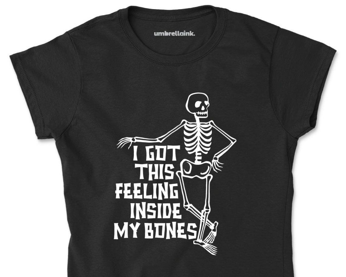 Skeleton Bones Pun Halloween Womens T-Shirt Skeleton Bones Pun Halloween Womens T-Shirt
