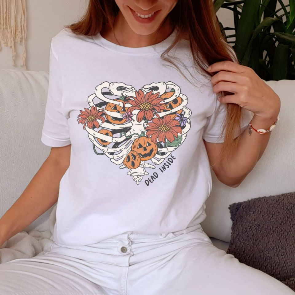 Skeleton Heart Dead Inside Halloween Shirt Skeleton Heart Dead Inside Halloween Shirt