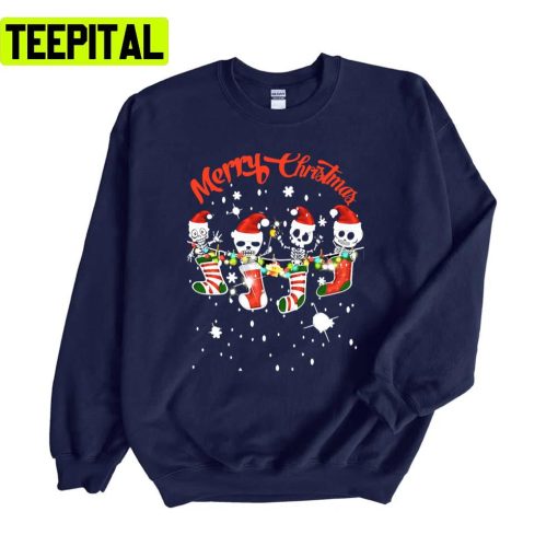 Skull Print Christmas Merry Christmas Unisex Sweatshirt