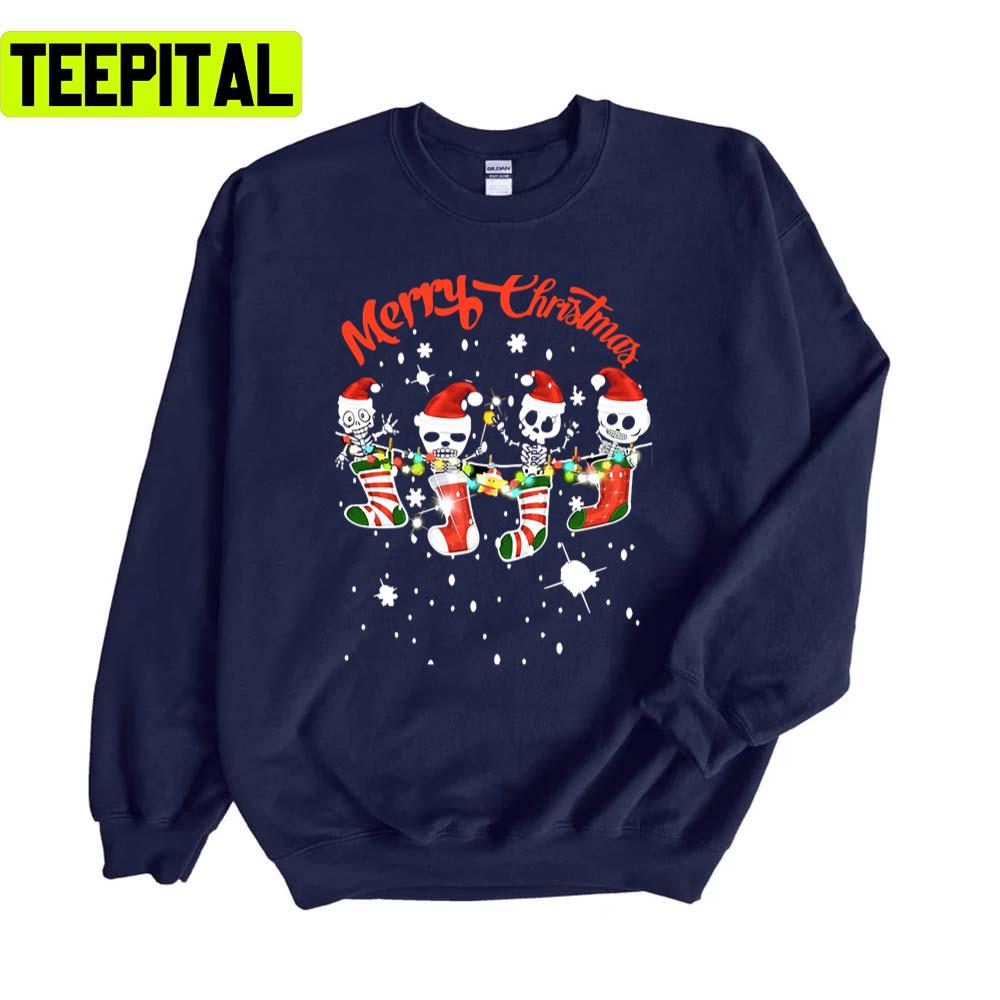 Skull Print Christmas Merry Christmas Unisex Sweatshirt Skull Print Christmas Merry Christmas Unisex Sweatshirt