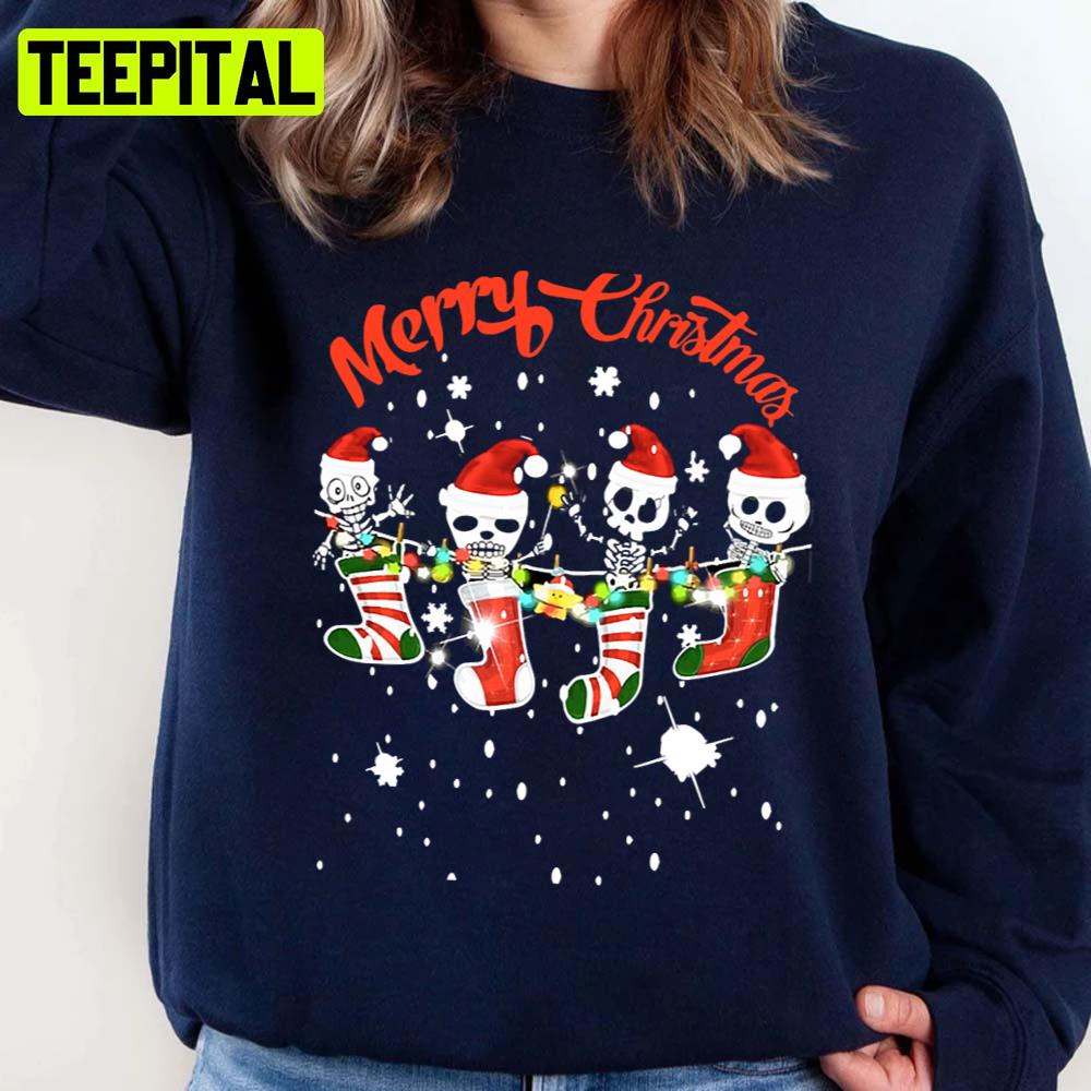 Skull Print Christmas Merry Christmas Unisex Sweatshirt Skull Print Christmas Merry Christmas Unisex Sweatshirt