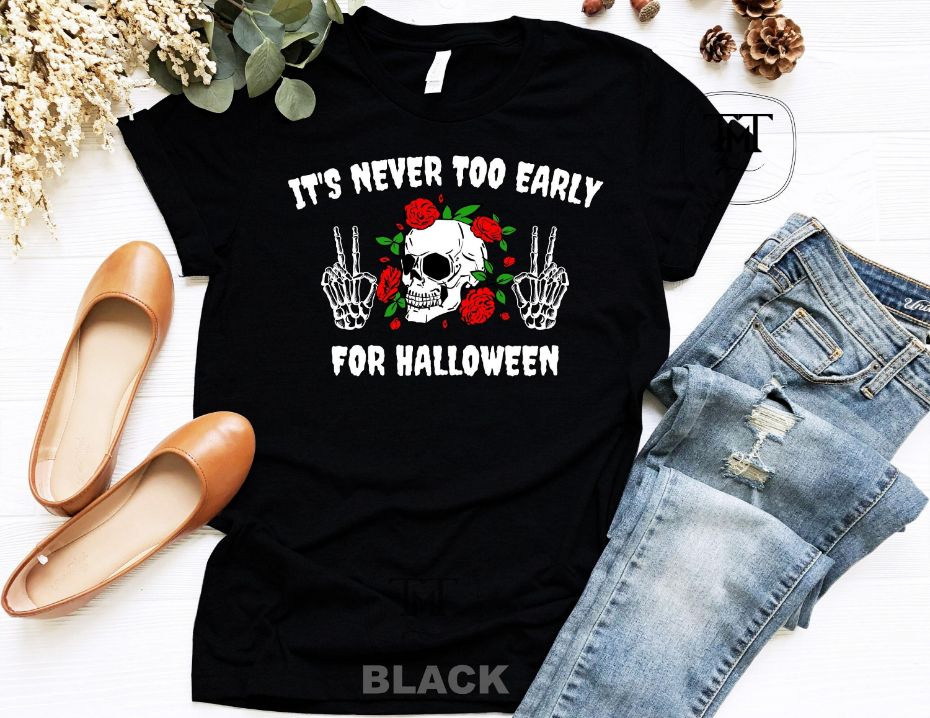 Skull with Roses Halloween Shirt Skull with Roses Halloween Shirt