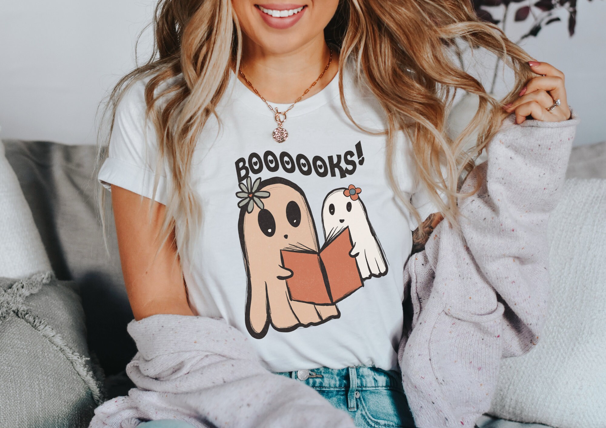 Spirit Books Retro Spirit Boho Reading Cottagecore Style Pumpkin Halloween Unisex T-Shirt Spirit Books Retro Spirit Boho Reading Cottagecore Style Pumpkin Halloween Unisex T-Shirt